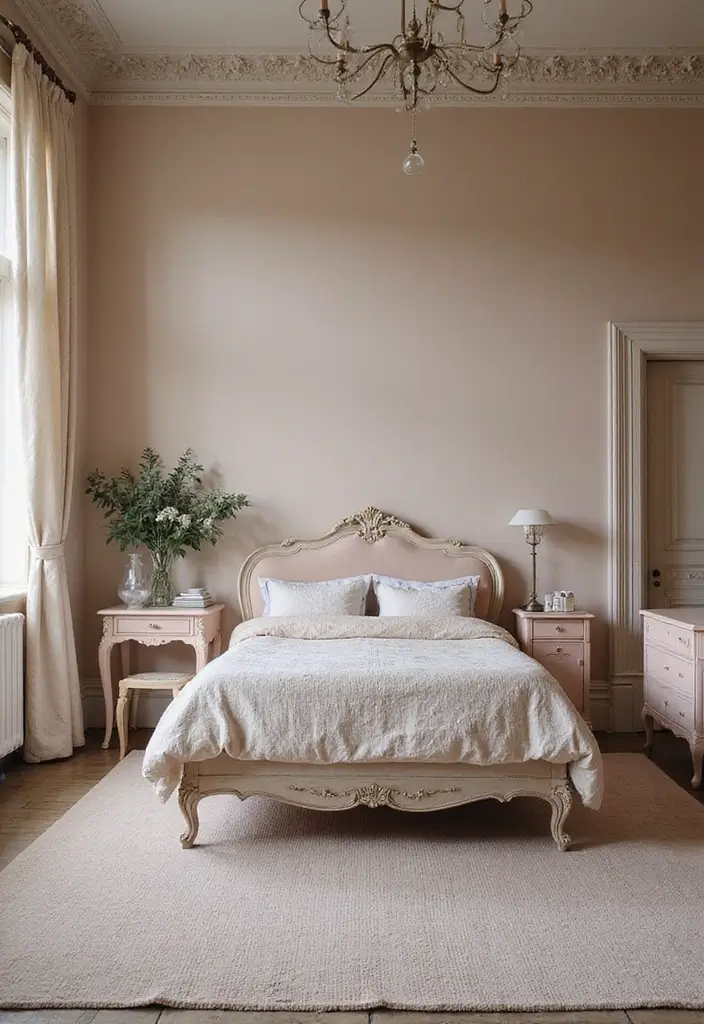 30 Vintage French Bedroom Inspirations with Romance 14 30 Vintage French Bedroom Inspirations with Romance - 14. Romantic Wall Colors