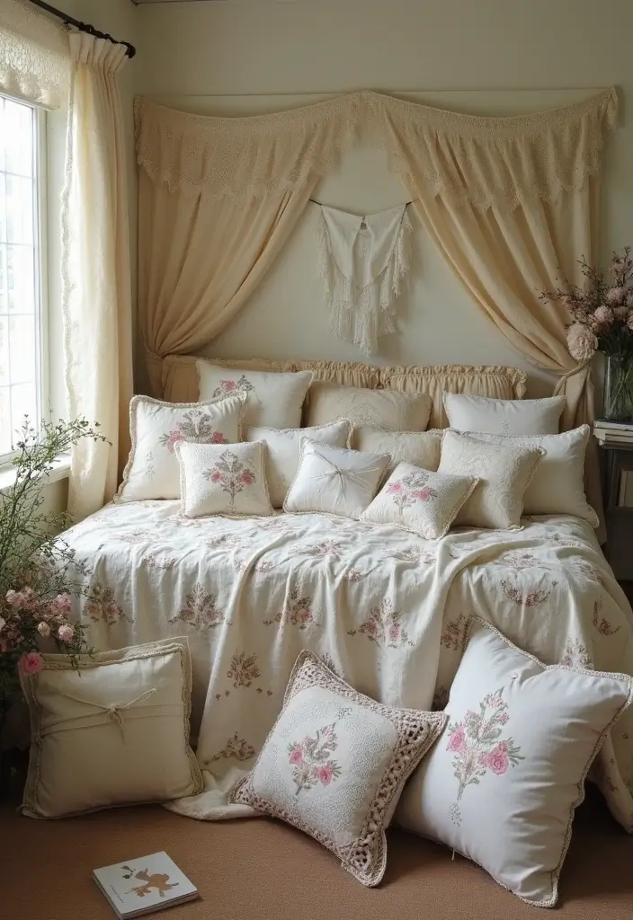 30 Vintage French Bedroom Inspirations with Romance 2 30 Vintage French Bedroom Inspirations with Romance - 2. Vintage Textiles
