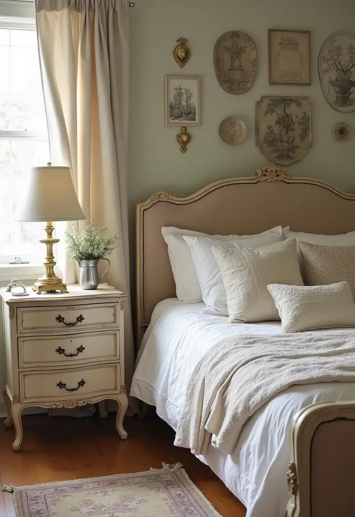 30 Vintage French Bedroom Inspirations with Romance 23 30 Vintage French Bedroom Inspirations with Romance - 23. Touch of Metallics