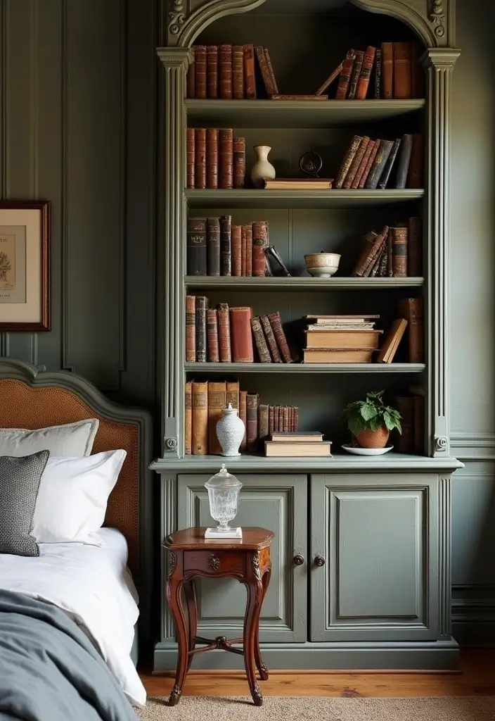 30 Vintage French Bedroom Inspirations with Romance 25 30 Vintage French Bedroom Inspirations with Romance - 25. Elegant Bookshelves