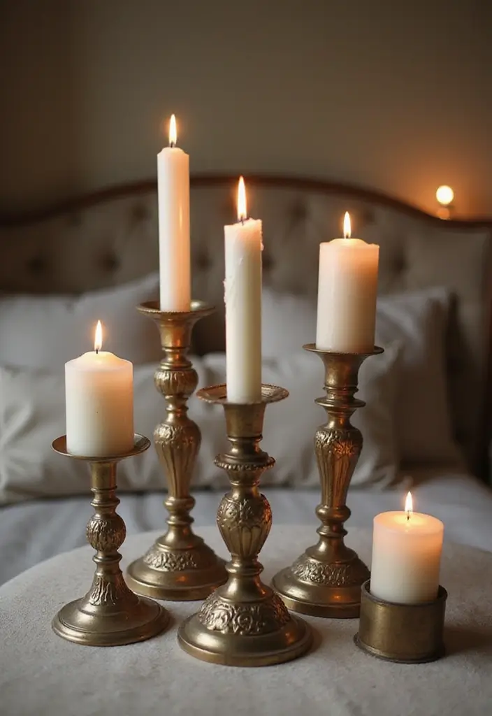 30 Vintage French Bedroom Inspirations with Romance 29 30 Vintage French Bedroom Inspirations with Romance - 29. Vintage Candle Holders