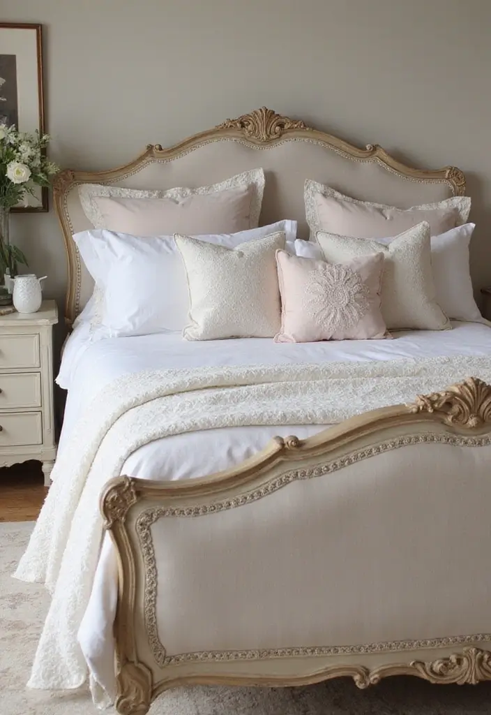 30 Vintage French Bedroom Inspirations with Romance 6 30 Vintage French Bedroom Inspirations with Romance - 6. Elegant Bedding