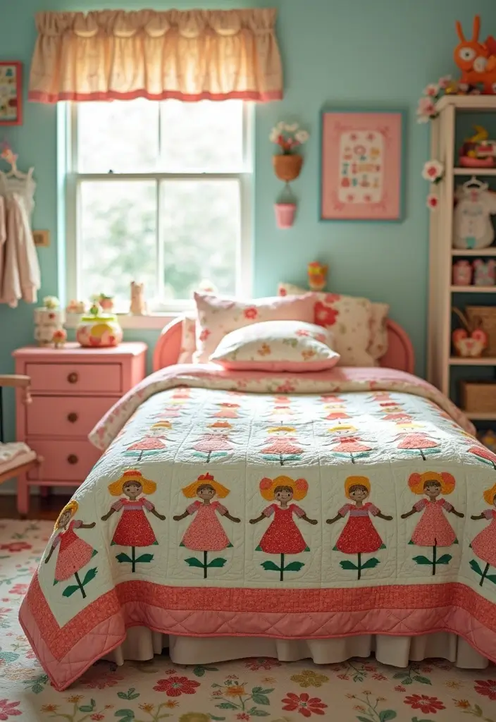 30 Vintage Quilt Patterns That Are Truly Beautiful 15 30 Vintage Quilt Patterns That Are Truly Beautiful - 15. The Sunbonnet Sue Quilt