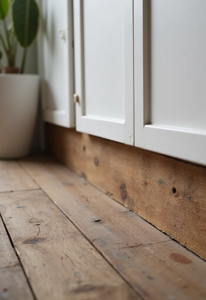 10 Bathroom Baseboard Ideas for a Clean Finished Look 1 10 Bathroom Baseboard Ideas for a Clean Finished Look - 1. Reclaimed Wood Baseboards