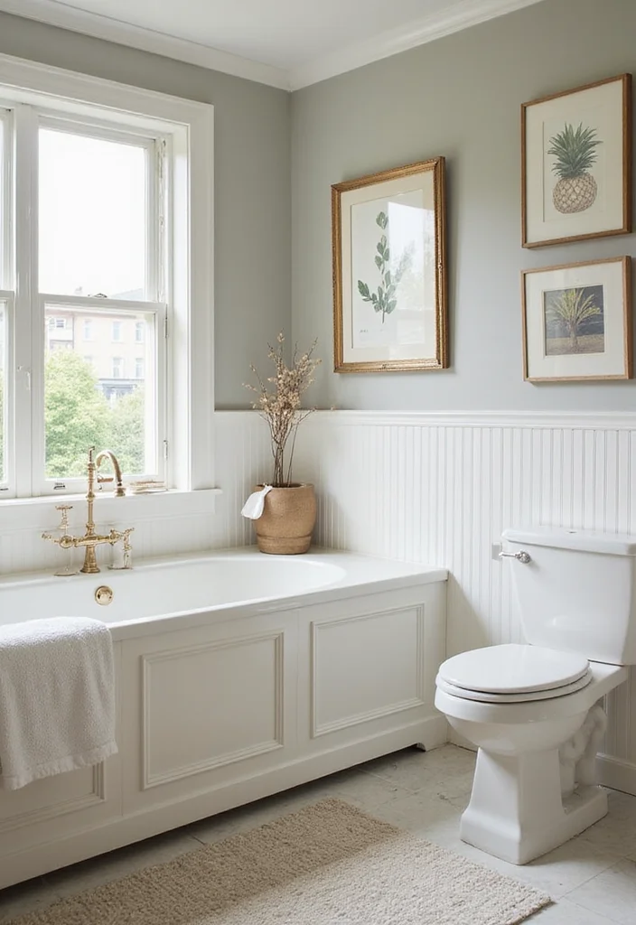 10 Bathroom Baseboard Ideas for a Clean Finished Look 56 10 Bathroom Baseboard Ideas for a Clean Finished Look - 6. Wainscoting for a Classic Touch