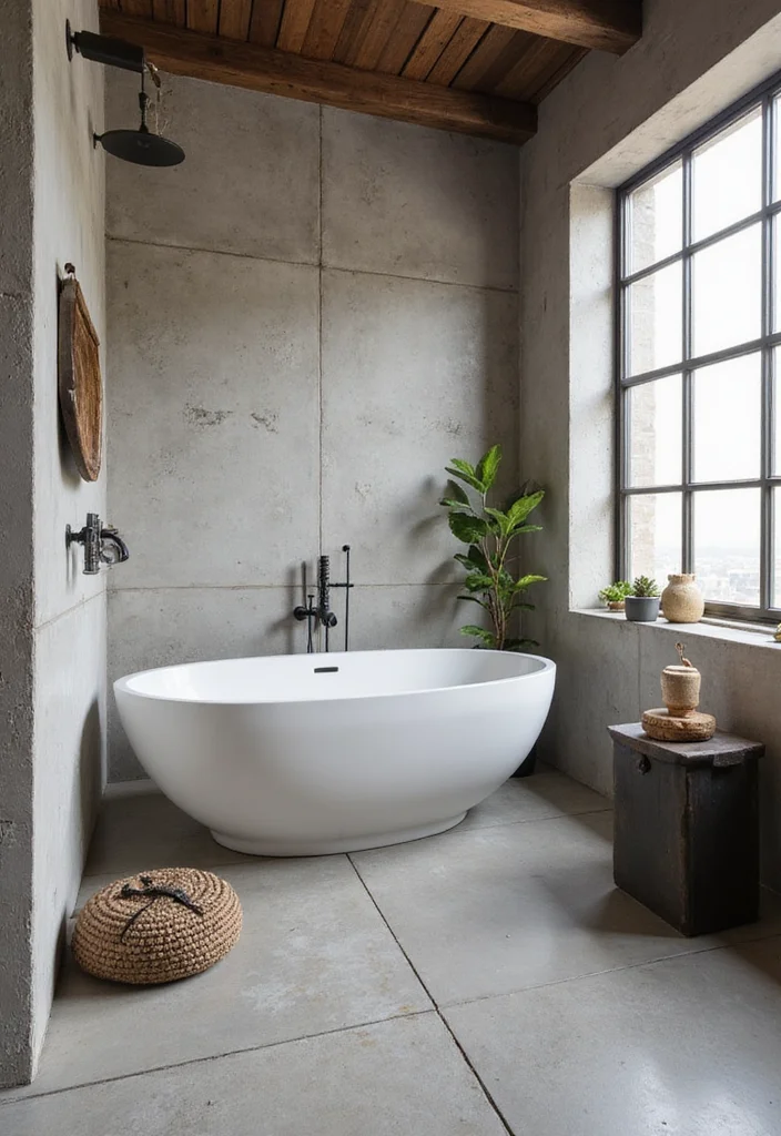 10 Bathroom Baseboard Ideas for a Clean Finished Look 78 10 Bathroom Baseboard Ideas for a Clean Finished Look - 8. Concrete Baseboards for an Industrial Look