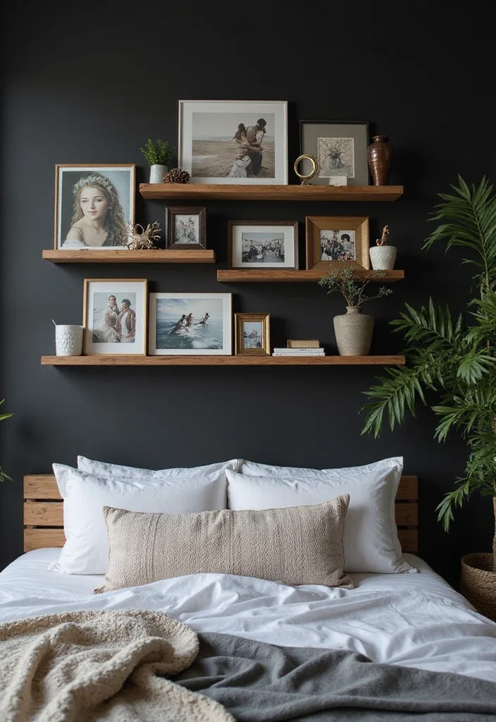 10 Black Wall Bedroom Ideas with Bold Modern Drama - 10. Personalized Sanctuary