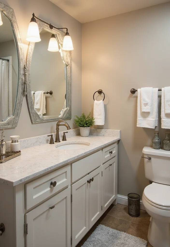 10 Garage Bathroom Ideas for Practical Extra Space - 7. Stylish Guest Bath