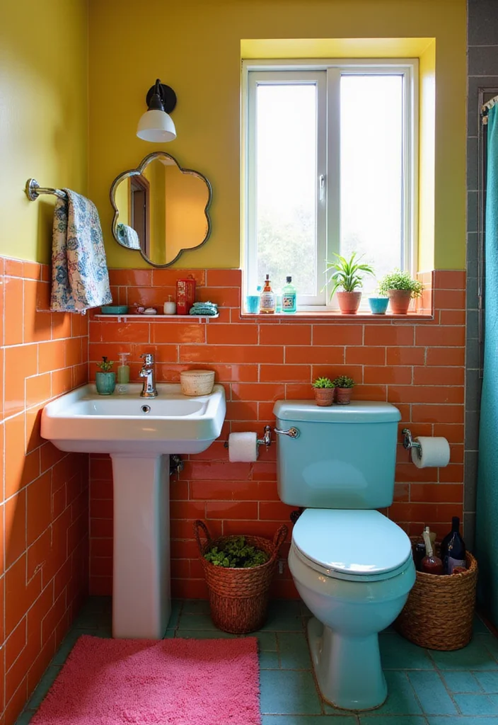 10 Garage Bathroom Ideas for Practical Extra Space - 9. Creative Color Palettes