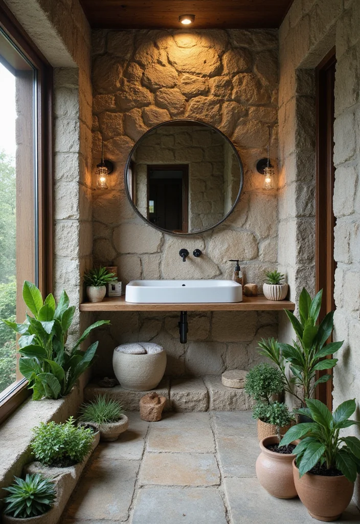 10 Outhouse Bathroom Ideas with Rustic Vintage Appeal - 9. Incorporating Nature