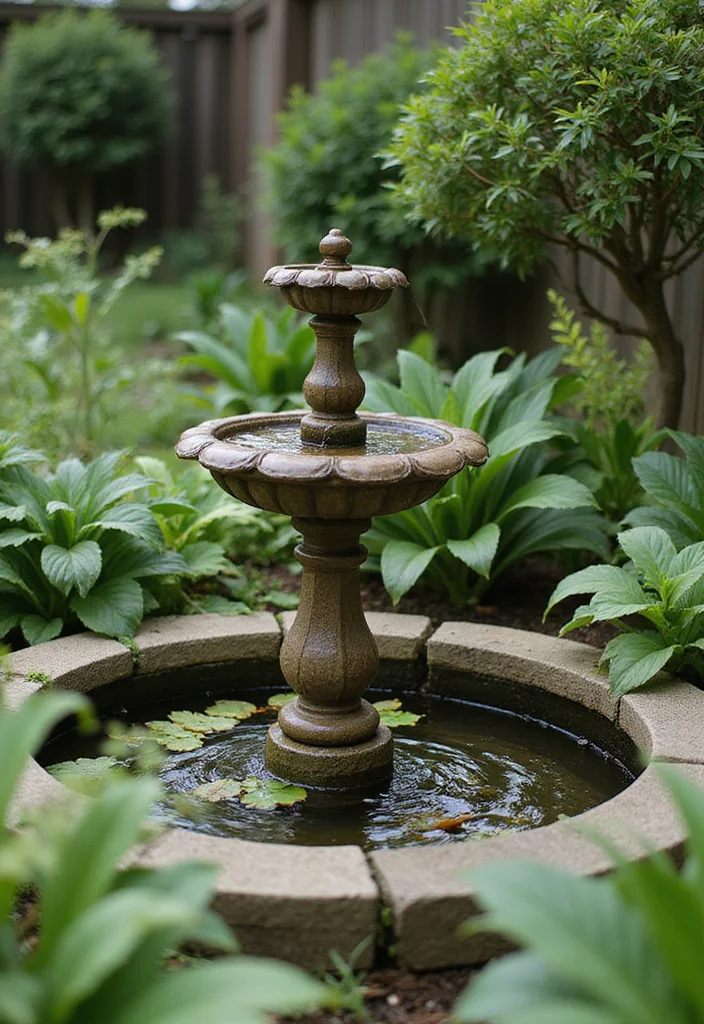 10 Row Home Backyard Ideas for Smart Compact Layouts - 5. Water Features: A Splash of Serenity