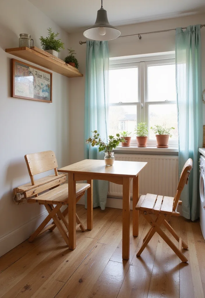 10 Small Corner Kitchen Ideas to Maximize Every Inch - 4. Foldable Furniture