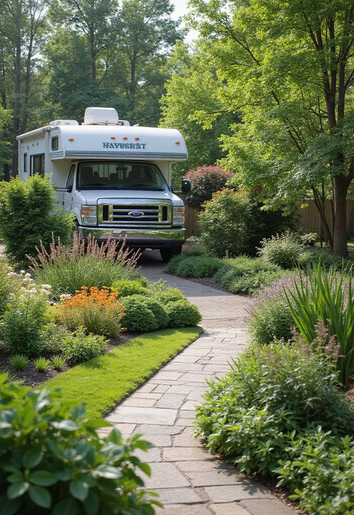 12 Backyard RV Parking Ideas for Organized Practical Layouts - 1. Smart Landscaping