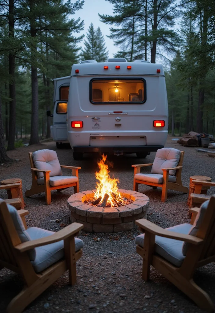 12 Backyard RV Parking Ideas for Organized Practical Layouts - 8. Compact Fire Pits
