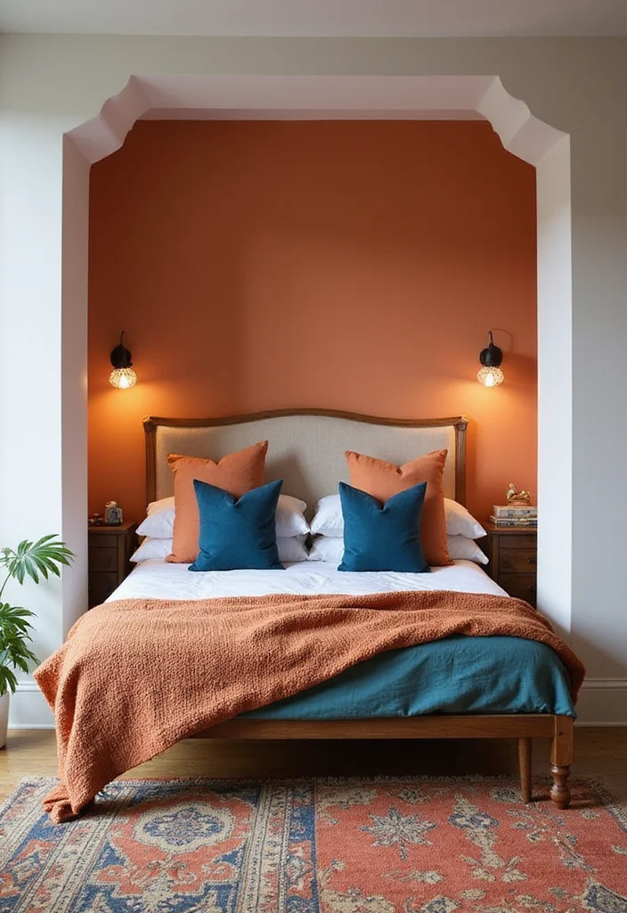 12 Bedroom Alcove Ideas for Smart Cozy Layouts - 10. Accent Color Highlights
