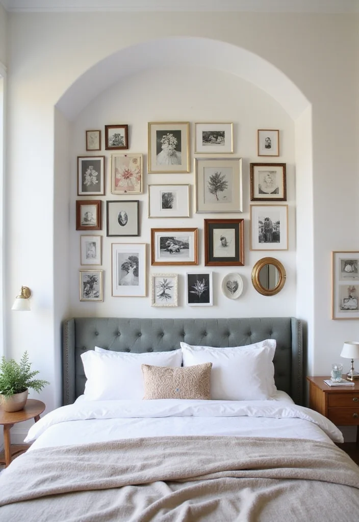 12 Bedroom Alcove Ideas for Smart Cozy Layouts - 6. Gallery Wall Display