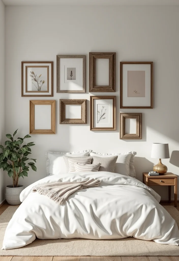 12 Bedroom Picture Wall Ideas for Personalized Decor - 1. Eclectic Frame Mix