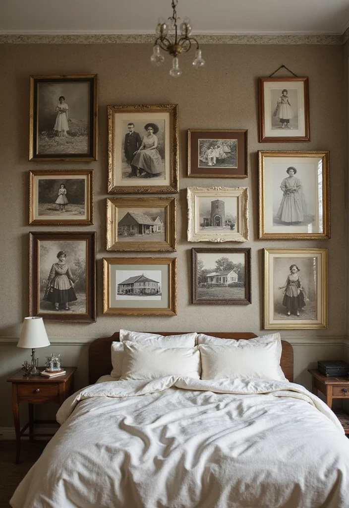 12 Bedroom Picture Wall Ideas for Personalized Decor - 5. Vintage Inspirations