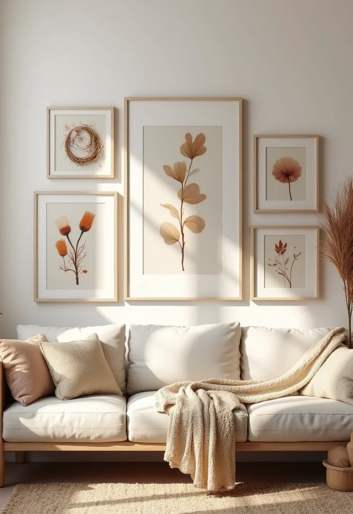 12 Beige and Brown Bedroom Ideas for Warm Earthy Style - 3. Nature-Inspired Wall Art