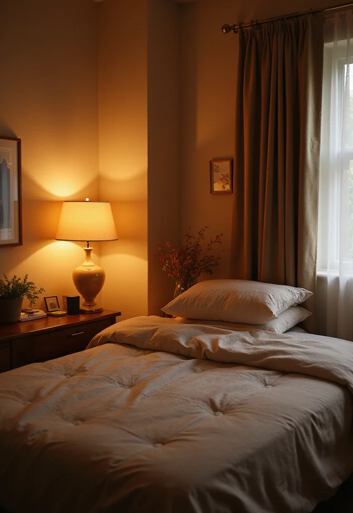 12 Beige and Brown Bedroom Ideas for Warm Earthy Style - 4. Warm Lighting Fixtures