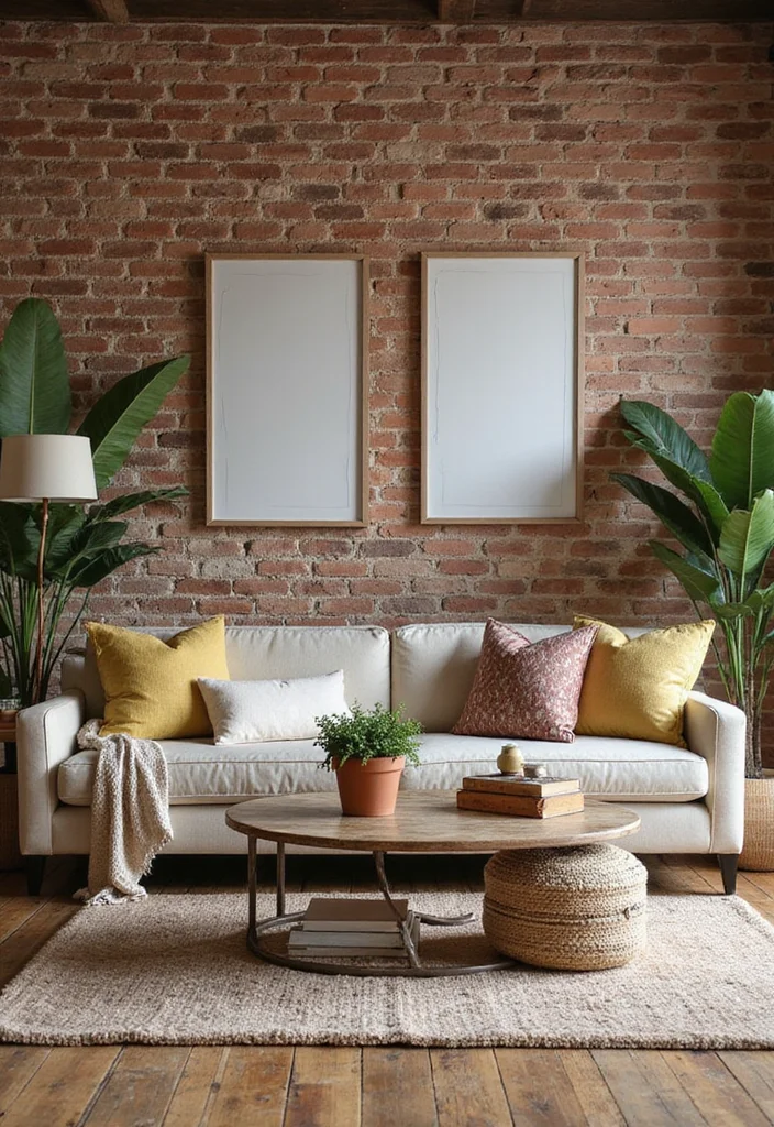 12 Brick Wall Living Room Ideas for Rustic Textured Character 111 12 Brick Wall Living Room Ideas for Rustic Textured Character - 11. Rustic Color Palettes