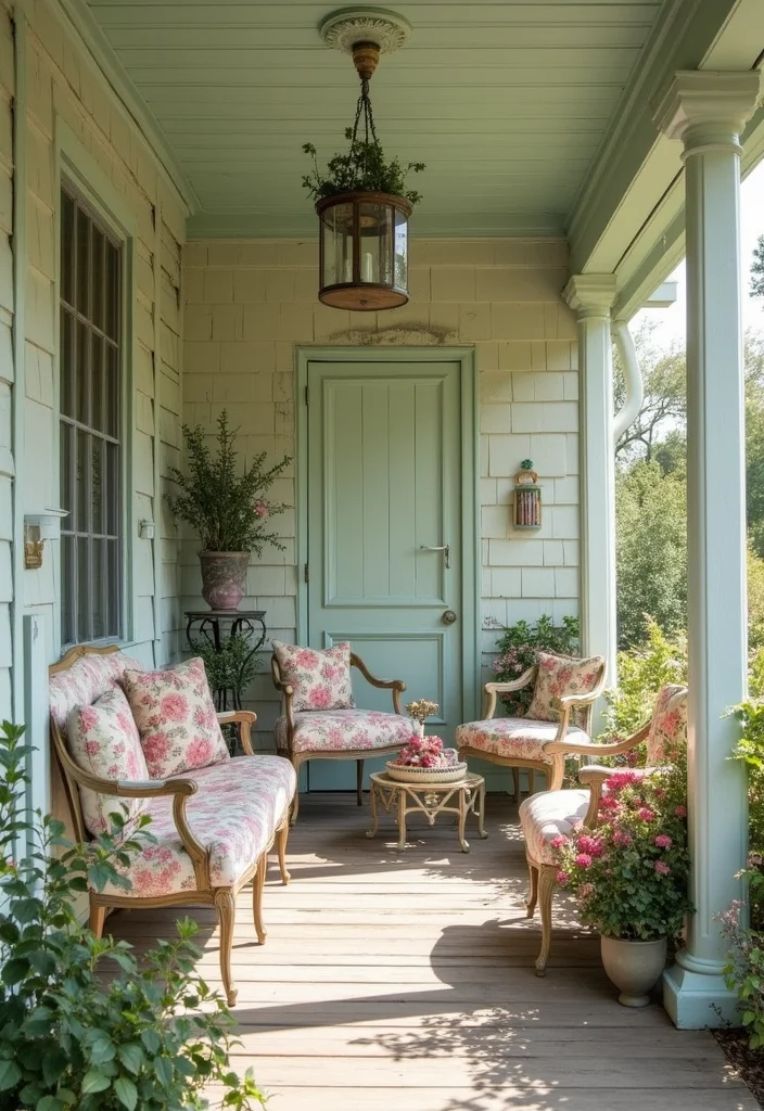 12 Covered Porch Ideas Backyard for Relaxed Outdoor Living - 7. Vintage-inspired Decor