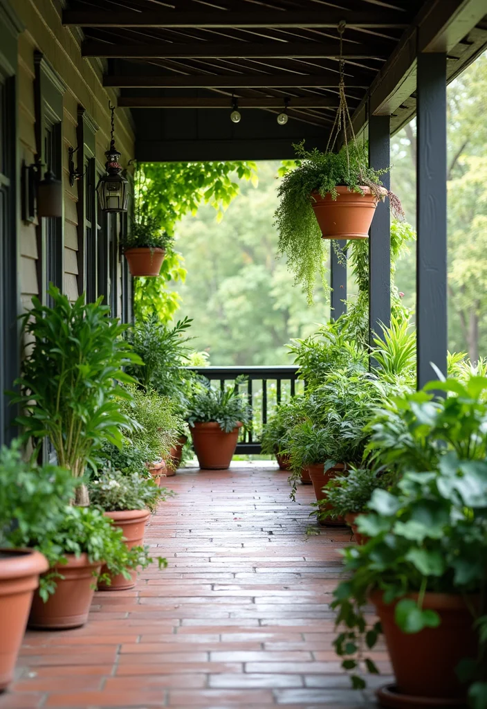 12 Covered Porch Ideas Backyard for Relaxed Outdoor Living - 9. Plant Lover’s Paradise