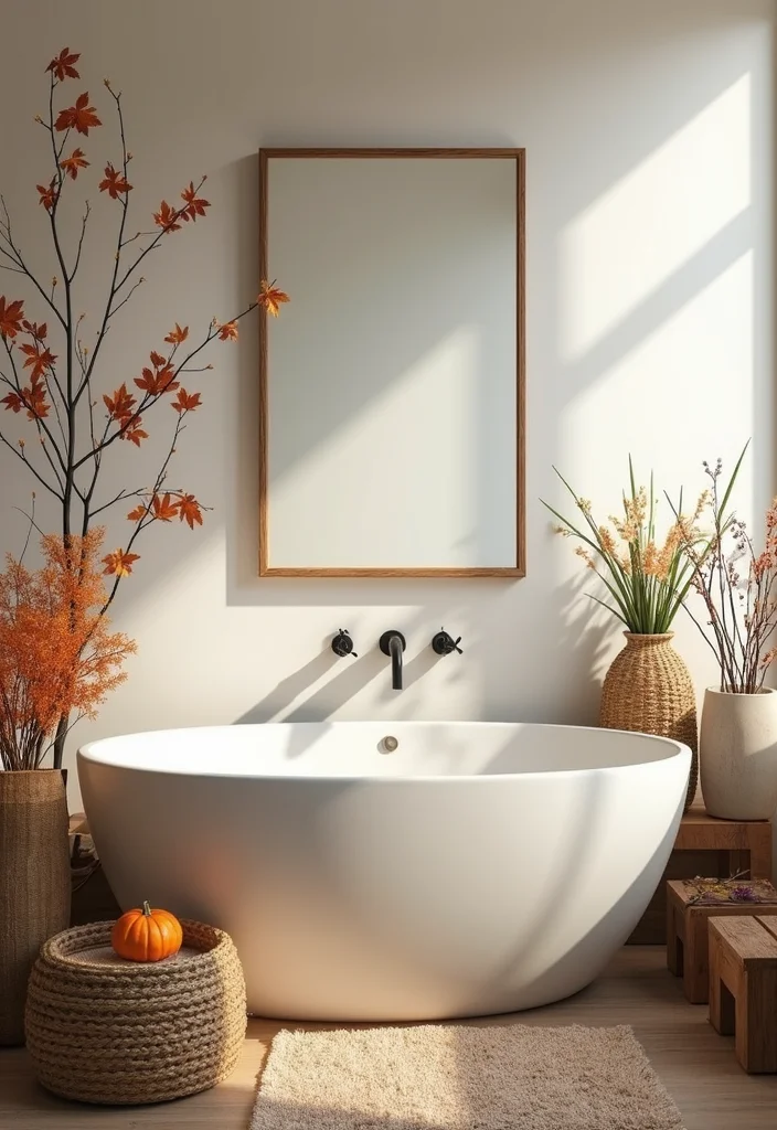 12 Fall Bathroom Decor Ideas for Cozy Seasonal Style - 5. Nature-Inspired Accents