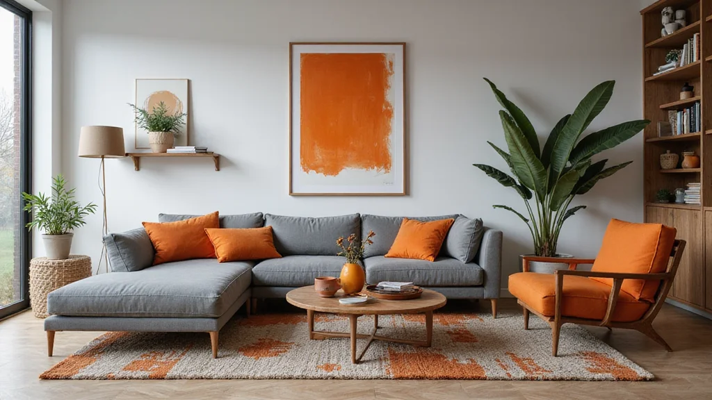 12 Gray and Orange Living Room Ideas with Energetic Balance