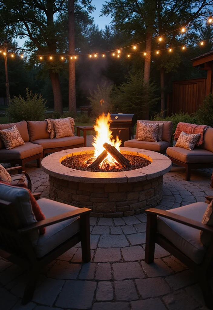 12 Grill Backyard Ideas for Easy Outdoor Cooking - 2. Fire Pit and Grill Combo