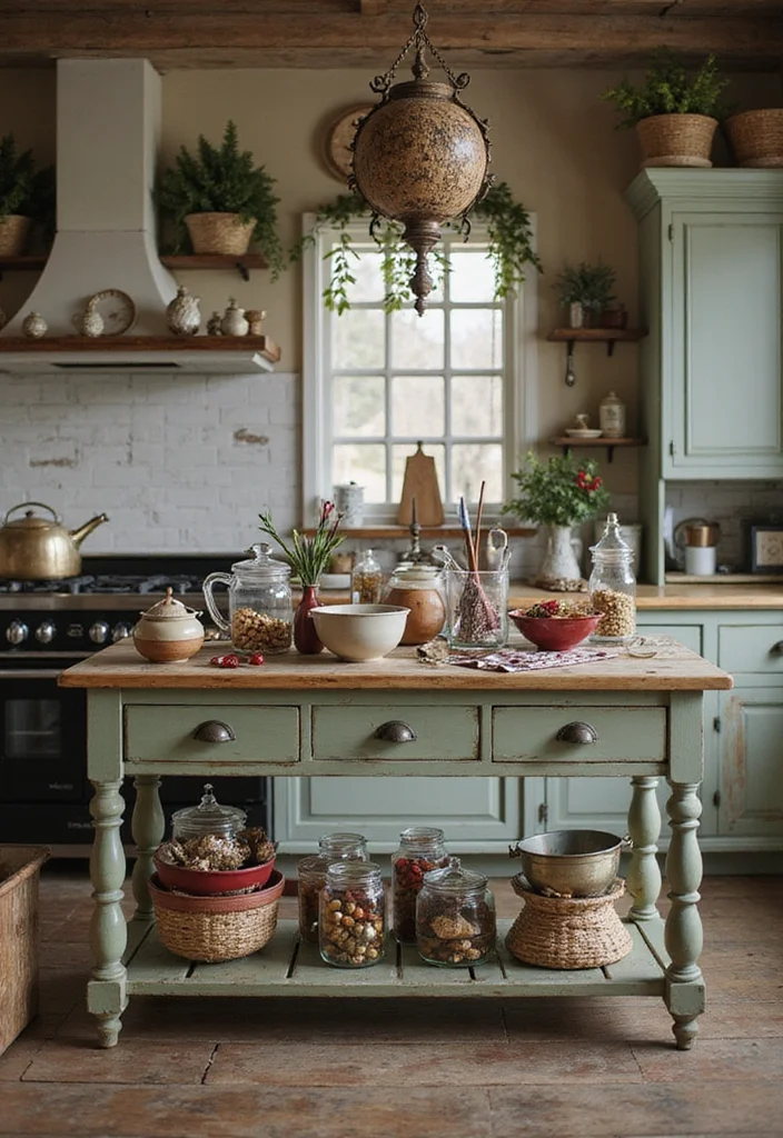 12 Kitchen Island Christmas Decor Ideas for Festive Charm - 11. Vintage Charm