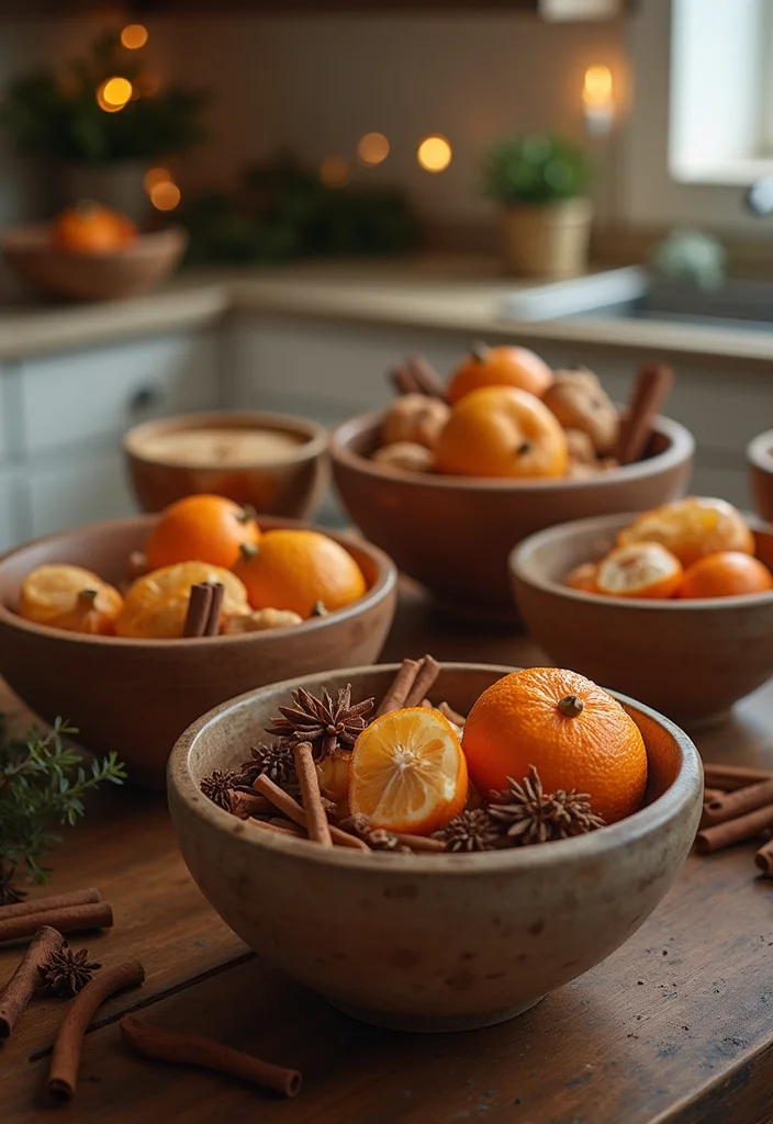 12 Kitchen Island Christmas Decor Ideas for Festive Charm - 9. Scented Holiday Accents