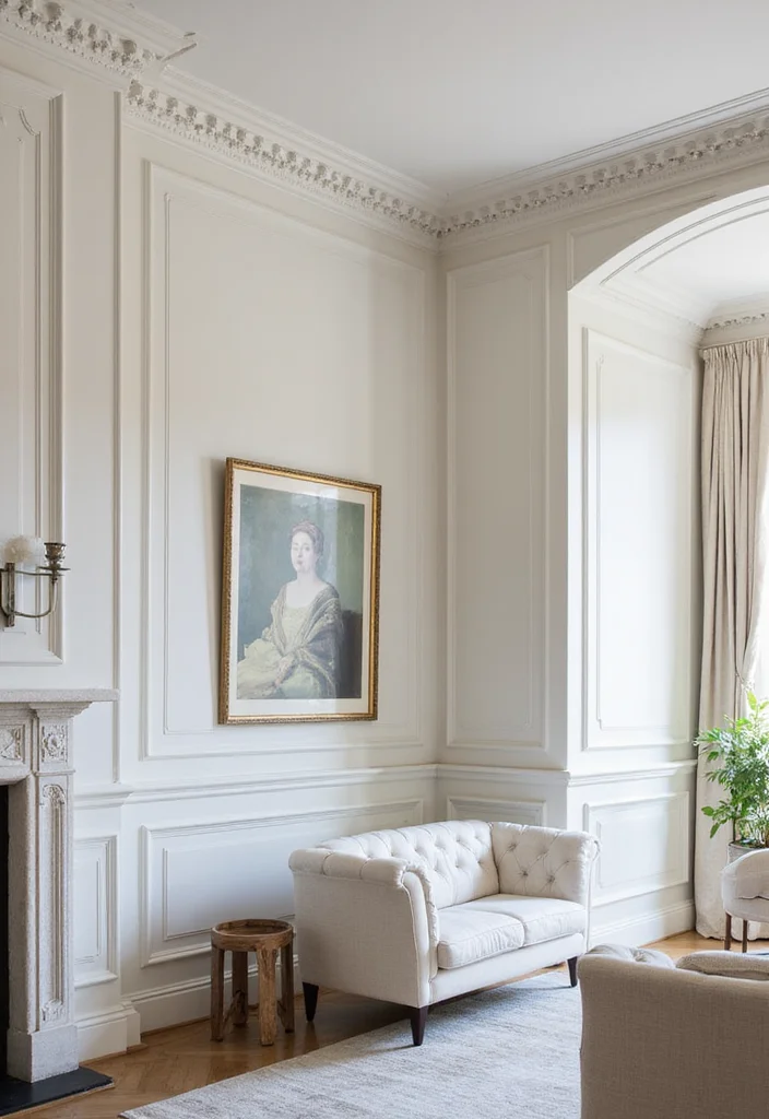 12 Living Room Molding Ideas for Elegant Architectural Detail - 1. Classic Crown Molding