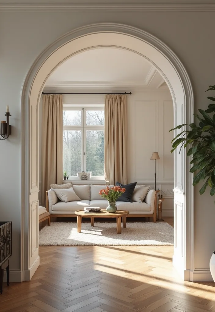 12 Living Room Molding Ideas for Elegant Architectural Detail - 10. Archways and Curved Moldings