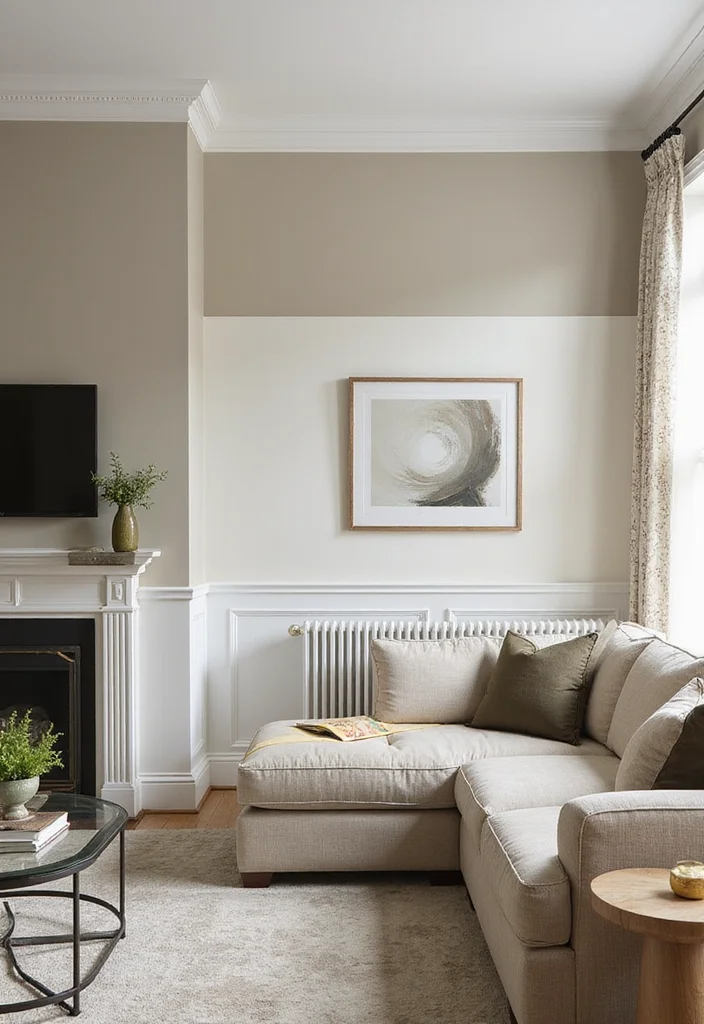 12 Living Room Molding Ideas for Elegant Architectural Detail - 5. Chair Rail Molding