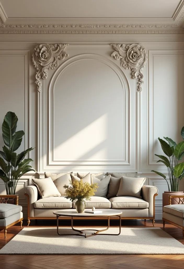 12 Living Room Molding Ideas for Elegant Architectural Detail - 6. Ornate Rosettes