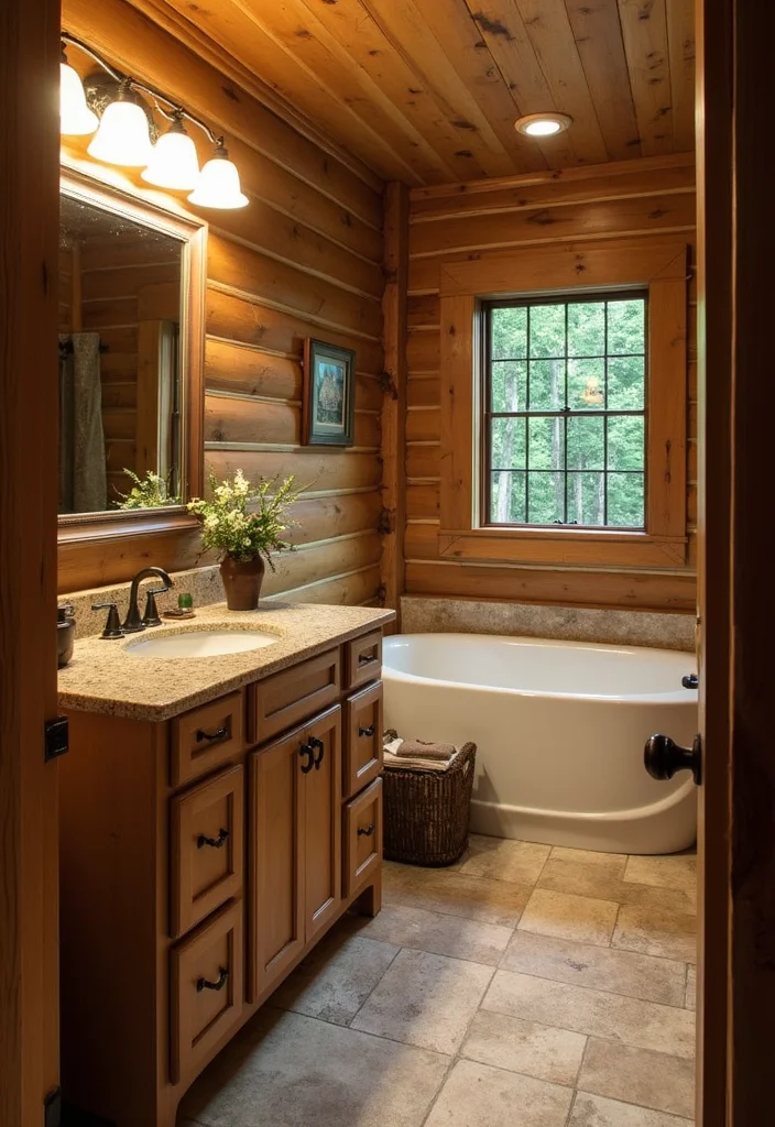 12 Log Cabin Bathroom Ideas for Warm Rustic Charm - 6. Earthy Color Palettes