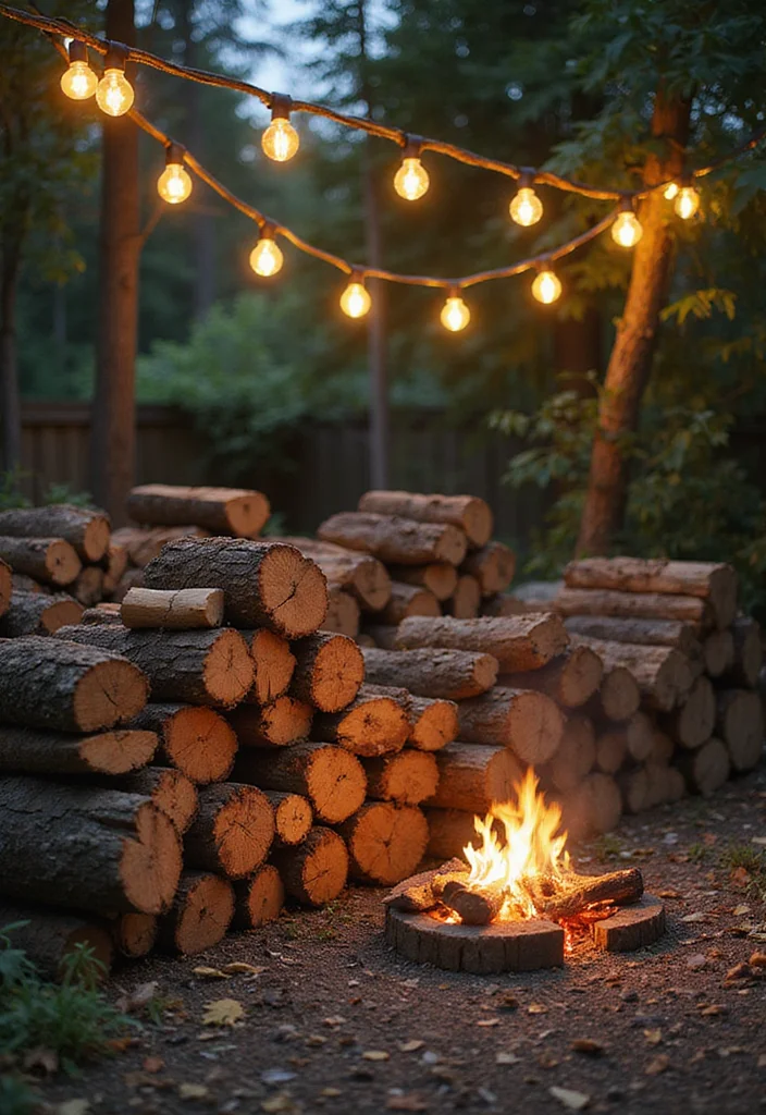 12 Romantic Backyard Ideas for Cozy Evenings Outdoors - 11. Rustic Firewood Stacks