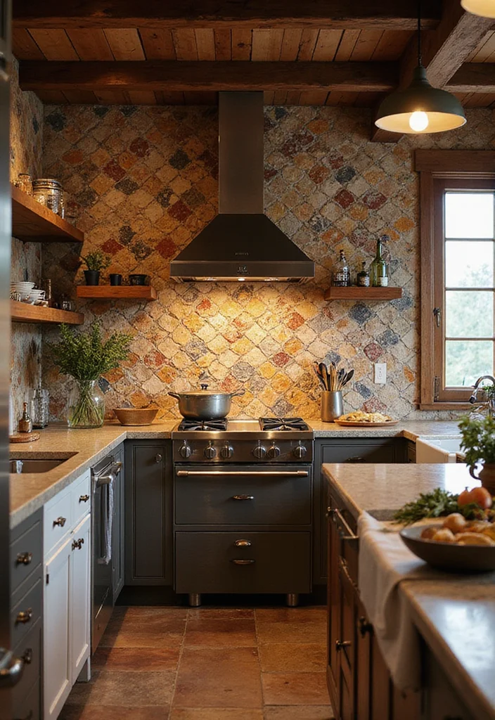 12 Rustic Kitchen Backsplash Ideas for Warm Textured Style - 10. Mosaic Tile Designs
