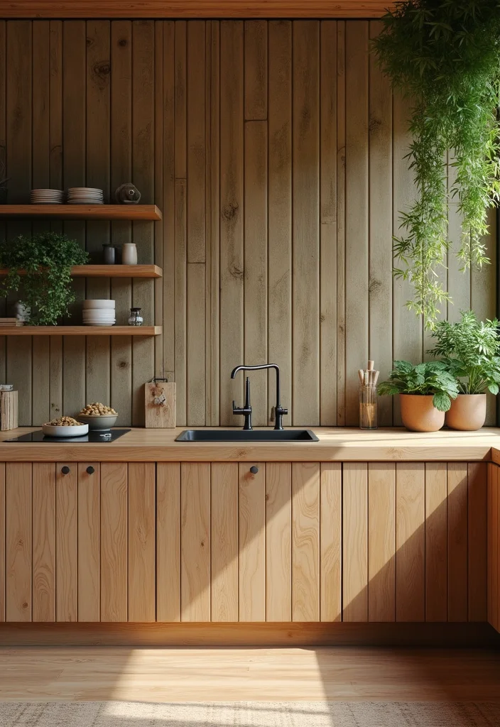 12 Rustic Kitchen Backsplash Ideas for Warm Textured Style - 11. Sustainable Bamboo