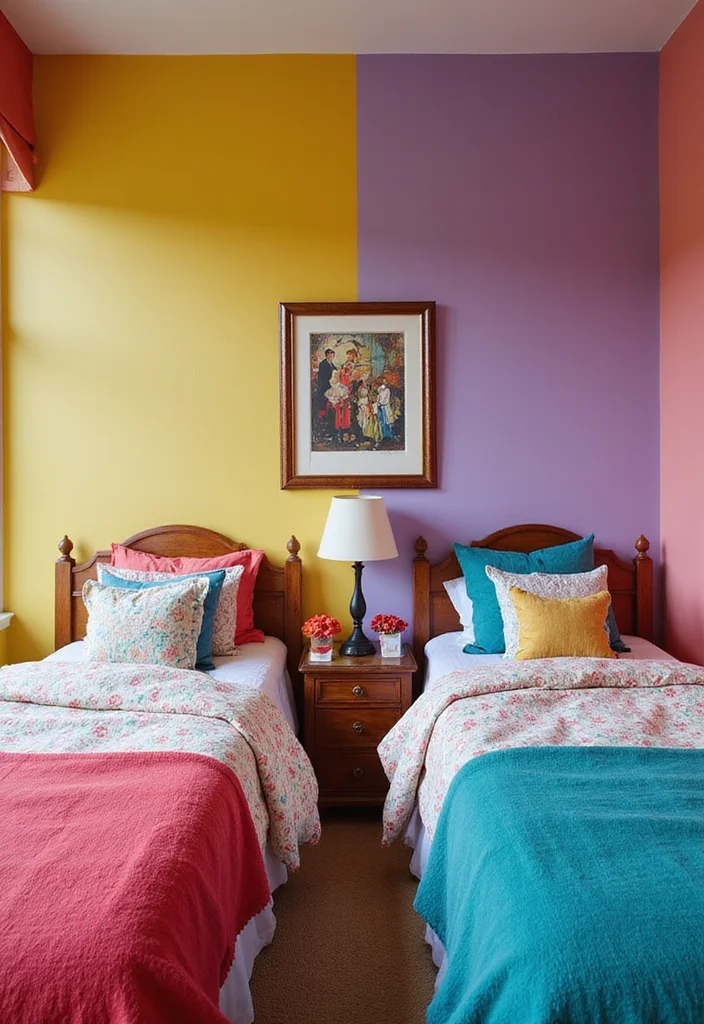 12 Shared Bedroom Ideas for Comfortable Functional Spaces 34 12 Shared Bedroom Ideas for Comfortable Functional Spaces - 4. Personalized Color Zones