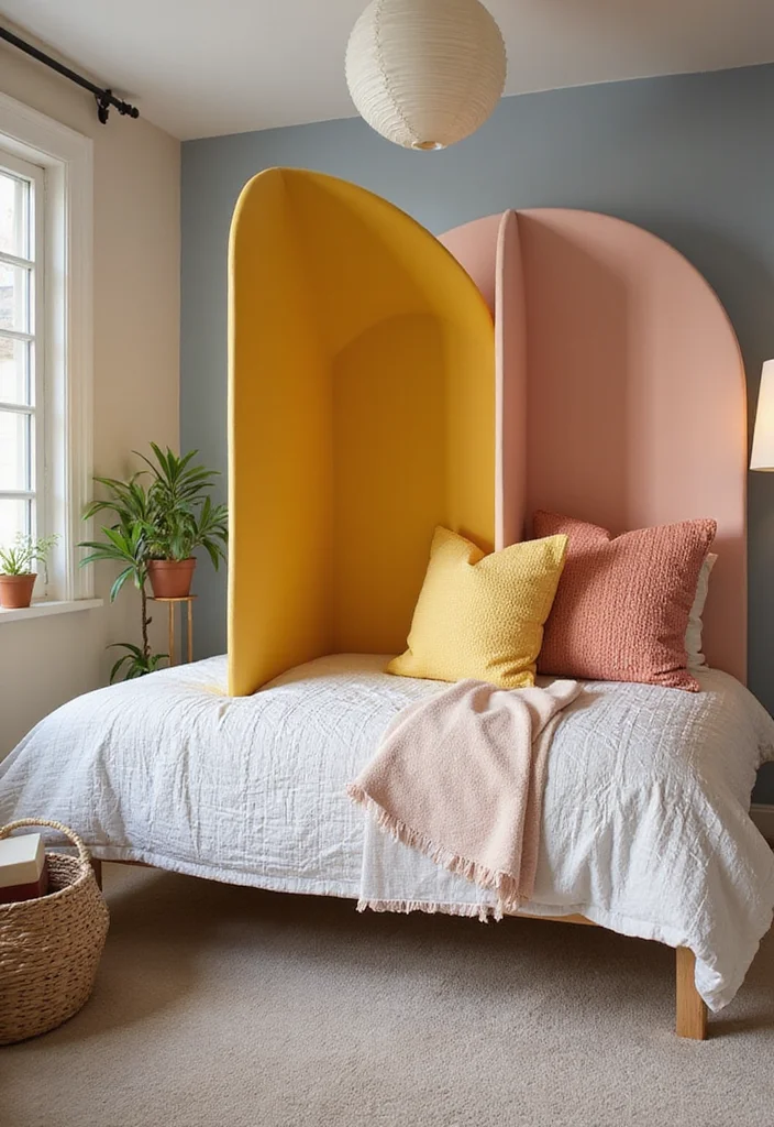 12 Shared Bedroom Ideas for Comfortable Functional Spaces 67 12 Shared Bedroom Ideas for Comfortable Functional Spaces - 7. Colorful Room Dividers