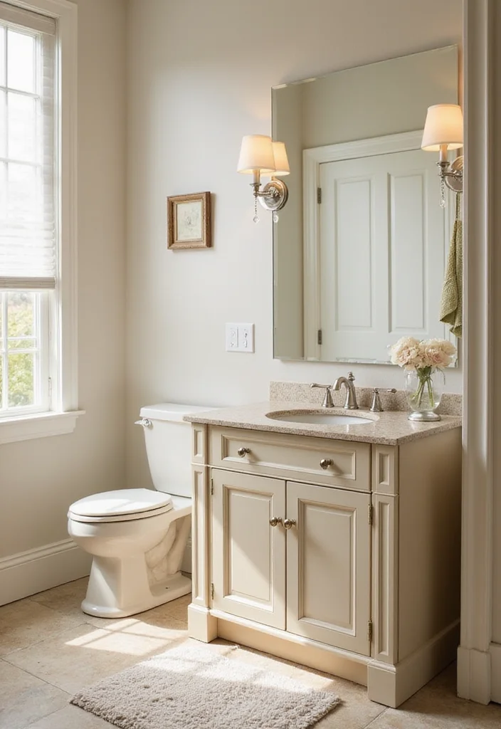 12 Small Beige Bathroom Ideas for Soft Neutral Spaces - 5. Natural Light and Mirrors