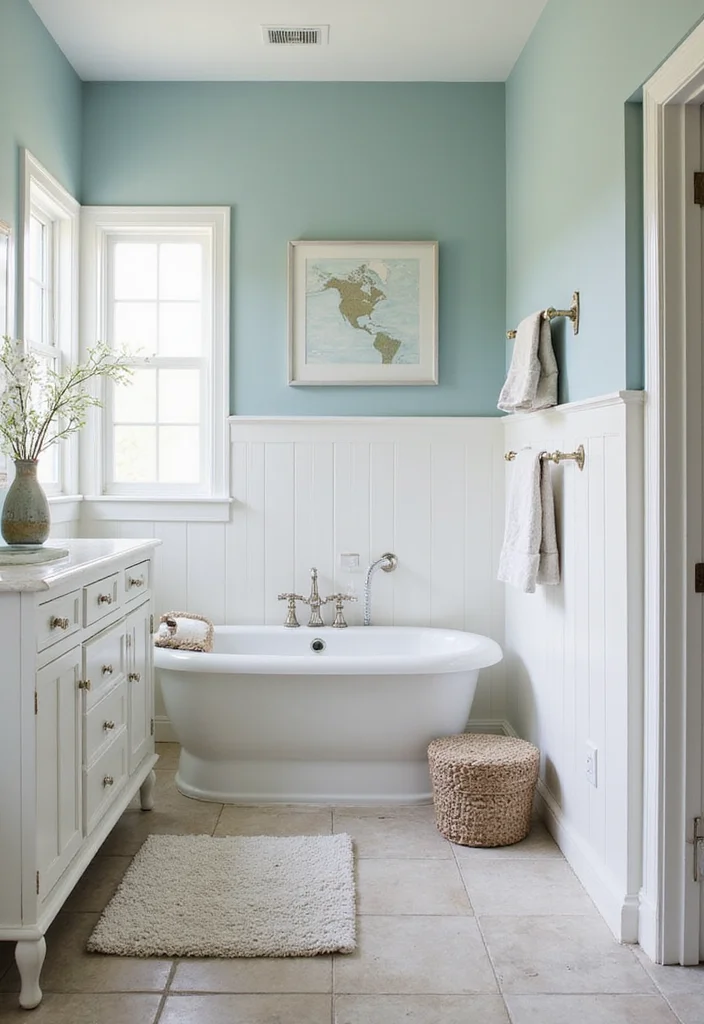 12 Small Coastal Bathroom Ideas with Breezy Light Style 1 12 Small Coastal Bathroom Ideas with Breezy Light Style - 1. Coastal Color Palette