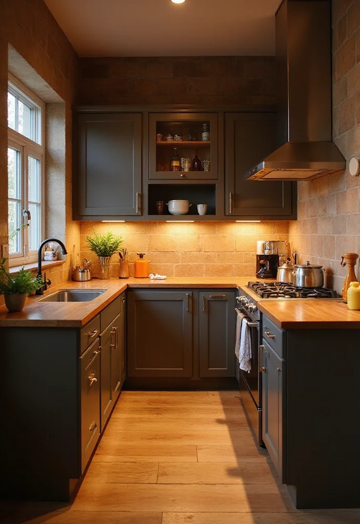 12 Small U Shaped Kitchen Ideas for Better Flow and Storage 122 12 Small U Shaped Kitchen Ideas for Better Flow and Storage - 12. Smart Lighting Solutions