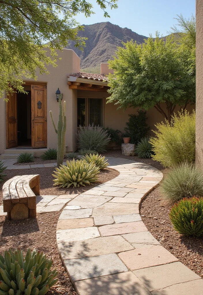 12 Southwest Backyard Ideas with Warm Desert Style 78 12 Southwest Backyard Ideas with Warm Desert Style - 8. Natural Wood and Stone Elements
