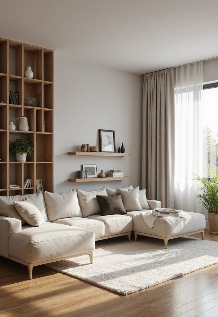 12 Split Living Room Ideas to Improve Layout and Flow - 10. Artful Dividers