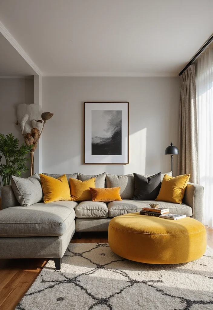 12 Split Living Room Ideas to Improve Layout and Flow - 11. Statement Furniture Pieces