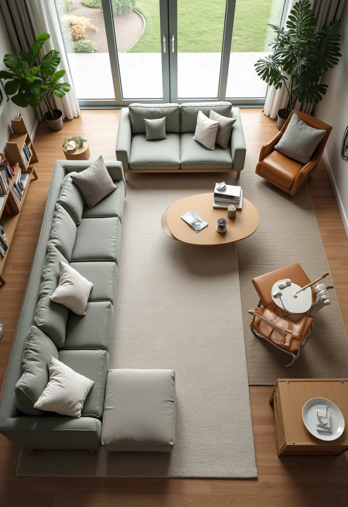 12 Split Living Room Ideas to Improve Layout and Flow - 12. Flexible Layouts
