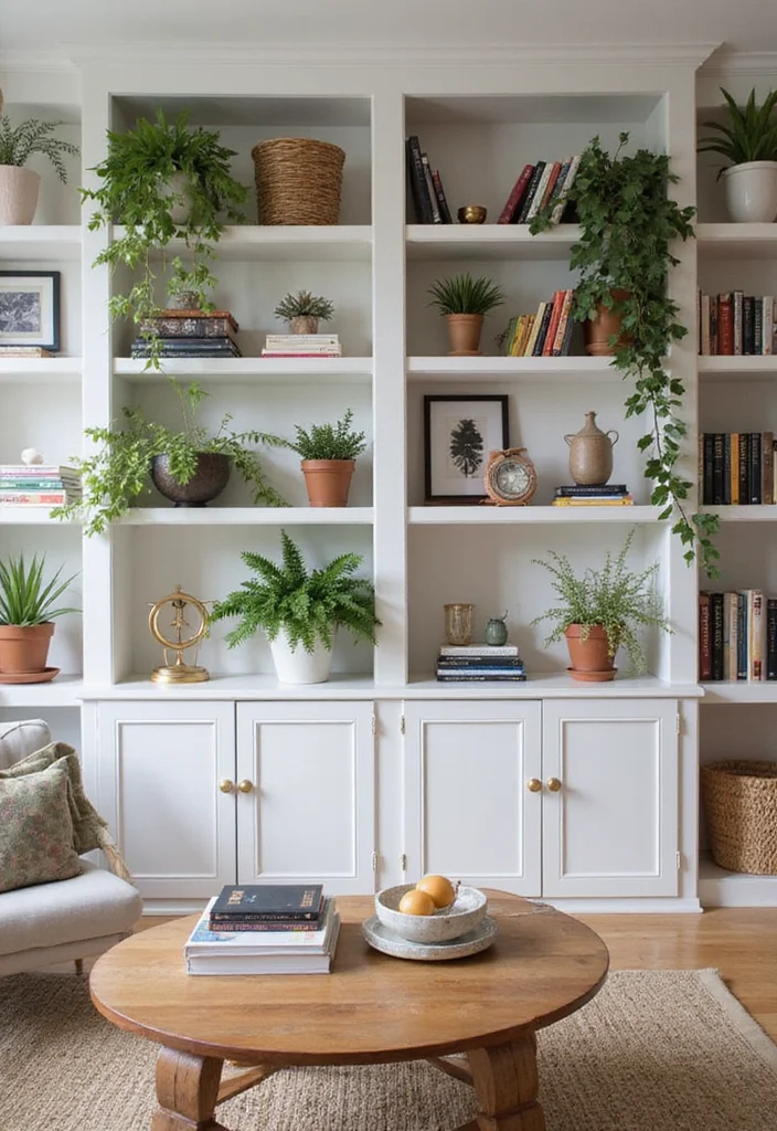 12 Split Living Room Ideas to Improve Layout and Flow - 3. Open Shelving